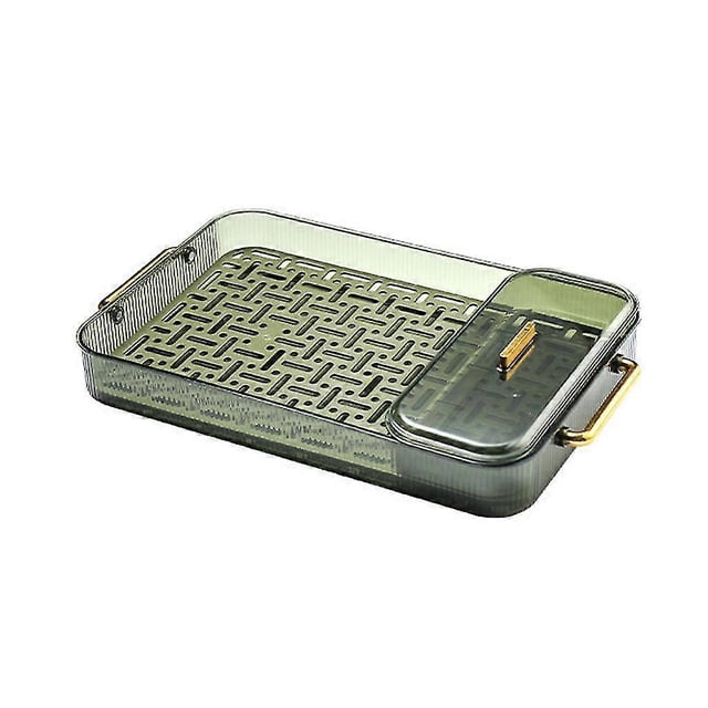 Bandeja de drenaje de doble capa de plástico para platos, escurridor de cocina, estante de drenaje, placa para fregadero