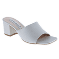 thumbnail image 2 of Info-1 Women Open Toe Slip On Block Chunky Low Heels Mules Pumps Slides White USA Size 8.5, 2 of 5