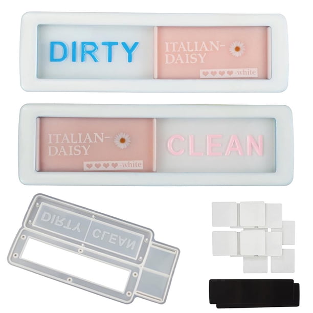 Molde De Epoxi Diy Para Lavavajillas, Pegatinas Para Nevera, Imán Limpio Y Sucio, Pegatinas Para Armario, Interruptor, Pegatinas Para Lavadora, Molde De Silicona Para El Hogar Scienceny HA018055-00