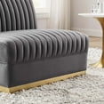 thumbnail image 4 of Modway Sanguine Velvet and Stainless Steel Armless Chair in Gray, 4 of 9