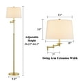 thumbnail image 2 of KAWOTI 64.5'' Adjustable Floor Lamp with Swing Arm, 3-Way Dimmable Standing Floor Lamp for Living Room Bedroom, 2 of 12
