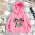 thumbnail image 2 of Hoodies for Girls 9-10 Drawstring FlowerLetter Printing Pullover Sweatshirt Pullover Oversized Hoodie Fashion Blouse Long Sleeve Shirt track Jackets with Pocket PK3, 140, 2 of 3