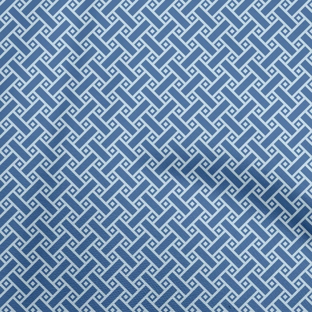 oneOone Cotton Poplin Twill Royal Blue Fabric Geometrical Craft Projects Decor Fabric Printed By The Yard 56 Inch Wide