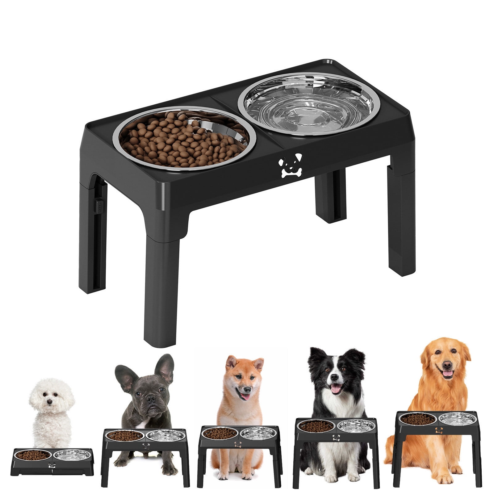 TTJ Cats Bowls Elevated Adjustables Stainless Steel Pet Bowl Cats And Dog Bowl Slow Food Bowl Feeder Water Dispenser Neck Support Bowl Ideal For Small Medium And Large Dogs