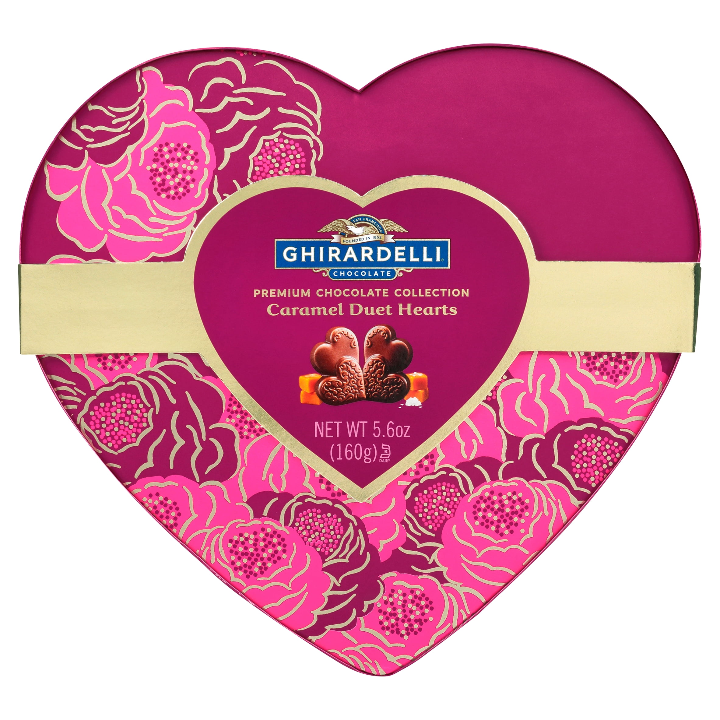 GHIRARDELLI Chocolate Assortment Caramel Duet Hearts for Valentines 5.6