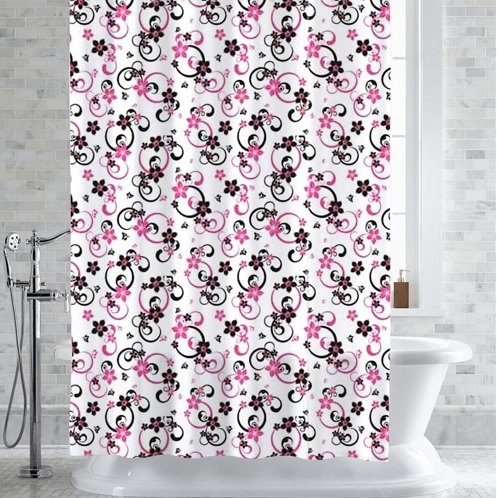 Sweet Home Collection Adriana Floral Print PEVA/EVA Shower Curtain ...