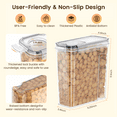 thumbnail image 3 of 4 Pack Airtight Food Storage Containers with Lids, 4L/135.2oz Plastic Kitchen and Pantry Organization Canisters for Cereal, Dry Food, Flour and Sugar, BPA Free, Free Spoon Set, Labels & Marker, 3 of 7