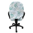 thumbnail image 3 of Vintage Office Chair Slipcover, Floral Theme Pale Roses Cuts by Stripes Blooming Flowers, Protective Stretch Decorative Fabric Cover, Standard Size, Pale Blue Pale Teal, by Ambesonne, 3 of 5