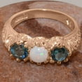 thumbnail image 5 of LBG British Made 10k Rose Gold Natural Opal & London Blue Topaz Womens Statement Ring - 33 size options - Size 10.5, 5 of 7