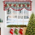 thumbnail image 3 of Christmas Tie Up Valances Curtain, Winter Floral Snowflakes Vintage Black White Geeks Adjustable Rod Pocket Short Window Treatment Tie Up Curtains Valances for Kitchen Living Room Bathroom 42x12 In, 3 of 9