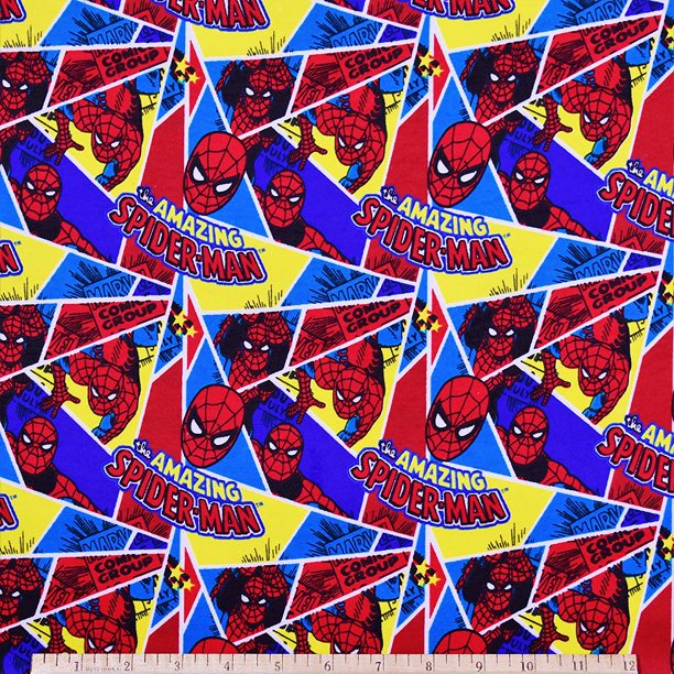 Marvel Amazing Spiderman Flannel Fabric by The Yard