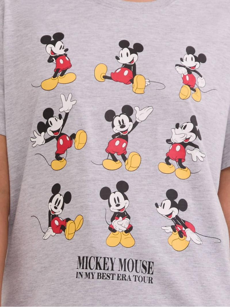 Mickey Mouse Women's Graphic Tee with Short Sleeves, Sizes XXS-XXL