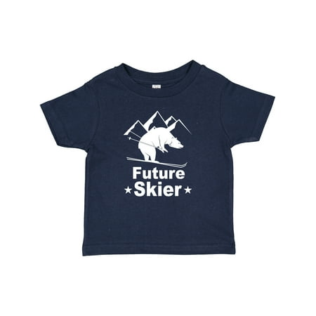 

Inktastic Future Skier Funny Skiing Bear Gift Baby Boy or Baby Girl T-Shirt
