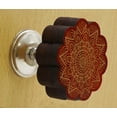 thumbnail image 2 of IBA Indianbeautifulart Boutons Rouges Gravés en Bois pour Armoire Tiroir 10 Pcs, 2 of 3