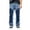 Dark Blue_#03, variant on Mens Stretch Denim Work Pants Layered Patchwork Utility Jeans Straight Leg Japanese Retro Long Trousers for Fall with Pockets,S