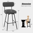 thumbnail image 2 of Gymax 2PCS Swivel Bar Stool 29'' Upholstered Bar Height Dining Chair w/ Footrest Grey, 2 of 5