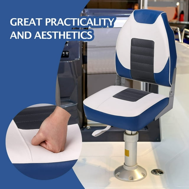 One Pair Marine High Back Folding Boat Seat Jon Boat Seats 2 Pack Boat