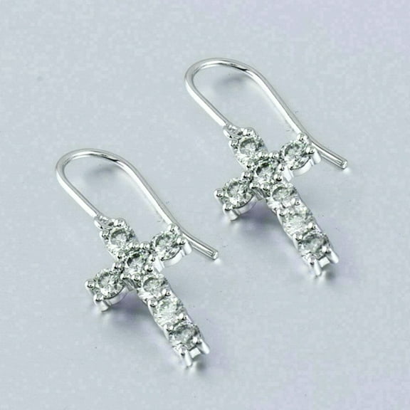 Cross Dangle Drop Earrings for Women Men Zircon Studs Earrings Jewelry Gifts
