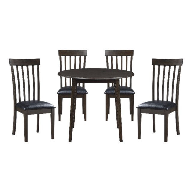 Lexicon Rutland 5-Piece Wood and Faux Leather Dining Set in Black