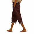 thumbnail image 2 of YOZGXEG Wide Leg Pants Women Women Summer Wide Leg Linen Pants Elastic Waist High Waisted Casual Beach Trousers Brown S-3Xl, 2 of 7