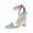 Silver, variant on VerPetridure Women's Sandals Summer Casual High Heel Shoes Pumps Buckle Ankle Strap Casual Pointed Toe Sandals Transparent Crystal Sandals