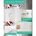 thumbnail image 4 of No Hook Shower Curtain with Snap in Liner, Abstract Geometric Red Willow Leaves Lines Hotel Shower Curtains for Bathroom, Washable Shower Curtain Liner Set with Mesh Top Window, 66"x72", 4 of 6