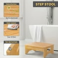 thumbnail image 3 of Wooden Step Stool for Adults & Kids, Non-Slip Rubber Feet, 6.5 Inch High, Lightweight Small Step, 400 Lbs Capacity, Bed Step Stool for High Bed, Bathroom & Kitchen, Bamboo, 3 of 7