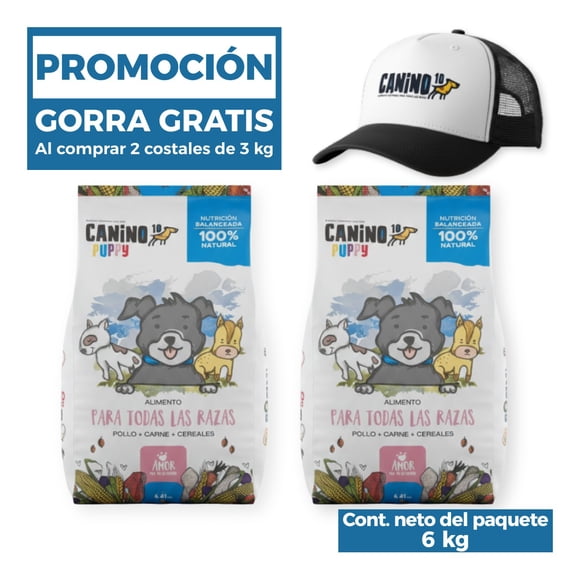 Croqueta alimento para perro CANINO 10 PUPPY Cachorro 2 Bolsas de 3 KG