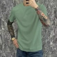 thumbnail image 1 of MYG T-Shirts d'Été pour Hommes Couleur Unie Col Rond Décontracté Simple Polyvalent Basique, 1 of 7