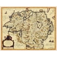 thumbnail image 2 of Jansson 18x15 White Modern Wood Framed Museum Art Print Titled - Ulster Province Ireland - Jansson 1646, 2 of 4