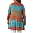 thumbnail image 4 of Unique Bargains Women' Plus Tie Dye High Low Tunic Tops Tee Shirts 2X Orange, 4 of 6
