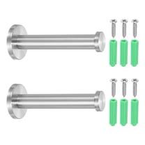 Uxcell 2 Pcs Stainless Steel Bathroom Towel Hooks, 4.1x0.7 Inch Heavy Duty Robe Coat Hooks Round Wall Mounted Hook with Screws for Bedroom Kitchen Closet Cabinet, Silver
