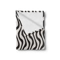 thumbnail image 2 of Stripe Soft Flannel Fleece Throw Blanket, Continuous Abstract Pattern with Wavy Lines Monochromatic Simplicity, Cozy Plush for Indoor and Outdoor Use, 50" x 70", Ivory and Charcoal Grey, by Ambesonne, 2 of 6