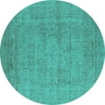 thumbnail image 1 of Ahgly Company Indoor Round Oriental Turquoise Blue Industrial Area Rugs, 3' Round, 1 of 4
