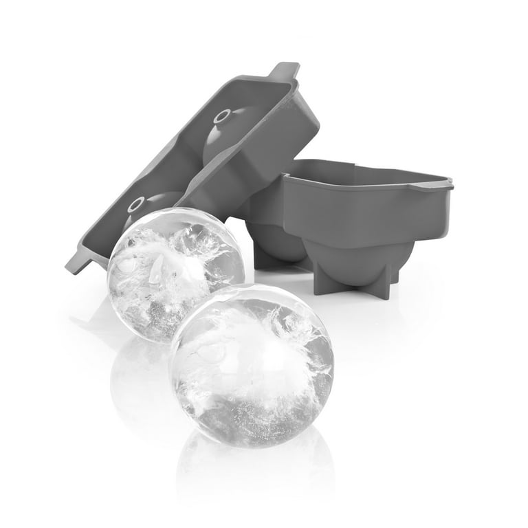 True Gray Neptune Sphere Ice Cube Mold - Silicone Ball Ice Cube Molds For Whiskey  Bourbon And Cocktails In Grey, 2.25 Inch : Target
