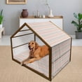 thumbnail image 2 of Orange and Pink Pet House, Hand Drawn Design with Timeless Triangle and Arrow Motifs, Outdoor & Indoor Portable Dog Kennel with Pillow and Cover, 5 Sizes, Multicolor, by Ambesonne, 2 of 4
