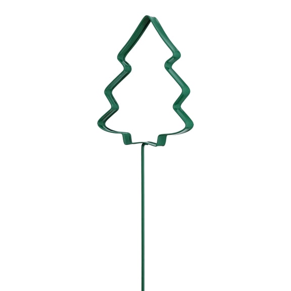 Metal Tree Cookie Cutter Christmas Yard Stake, Green, 15", by Holiday Time