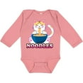 thumbnail image 3 of Inktastic I Love Noodles with Cat Illustration Boys or Girls Long Sleeve Baby Bodysuit, 3 of 5