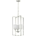 thumbnail image 3 of League Collection Three-Light Brushed Nickel and Etched Glass Modern Farmhouse Foyer Chandelier Light, 3 of 7