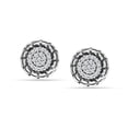 thumbnail image 6 of LeCalla 925 Sterling Silver Hypoallergenic CZ Classic Round Antique MEDIUM Stud Earrings for Women and Teen 15MM, 6 of 8