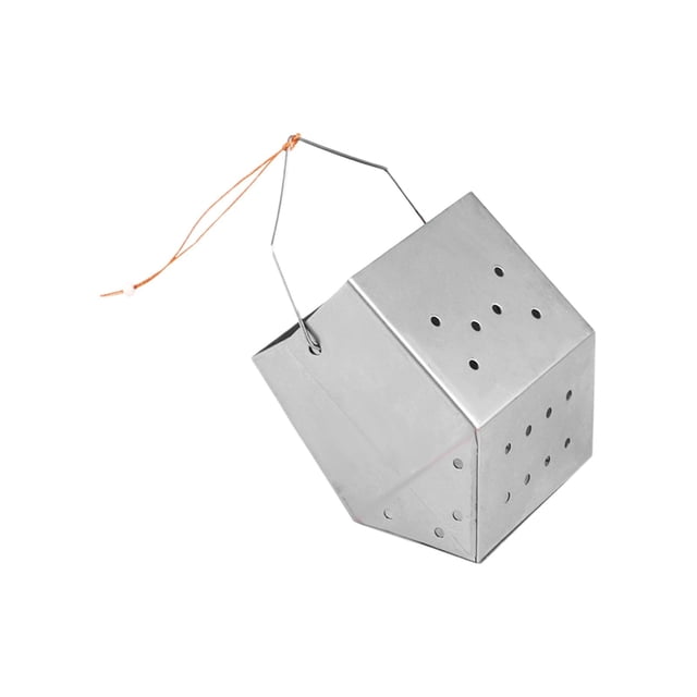 Jaula de cebo para peces, alimentador de fundición de cebo de acero inoxidable, soporte para señuelos de pesca, diseño de apertura para cebos de peces Plata