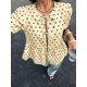 thumbnail image 5 of Blusa De Mujer Con Lunares Café En Albaricoque, Mangas Abullonadas Y Lazo, 5 of 21