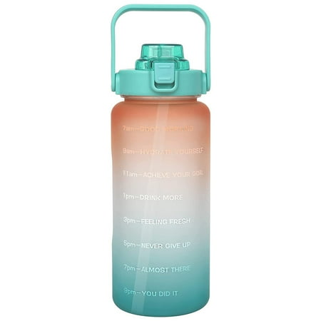

Portable Sports Water Bottle with Straw Motivational Time Marking Reminder