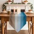 thumbnail image 3 of Table Runners 72 Inches Long, Blue Brown Ombre Cotton Linen Kitchen Dining Coffee Table Runner for Party Home Decor, Vintage Country Wooden Tabletop Dresser Scarves Runner Decor 16x72 Inch, 3 of 9