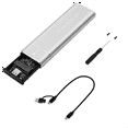 thumbnail image 2 of M2 SSD Case M.2 NVMe SSD Enclosure USB 3.1 Type C Gen2 10Gbps Tool Free M.2 NVMe NGFF Solid State Drive Box Silver,1 x M2 SSD Case 1 x Cable,Silver, 2 of 5