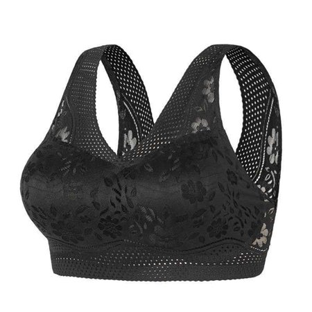 

Women Lace Bra with Comfortable Straps for Women and Girls L Black