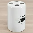 thumbnail image 1 of Bear Ceramic Toothbrush Holder, Strong Grizzly Bear in the Forest Vintage Grunge Look Life in the Mountains Theme, Decorative Versatile Countertop for Bathroom, 4.5" X 2.7", Black White, 1 of 4