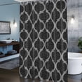 thumbnail image 6 of Black Plaid Shower Curtain, Retro Country Moroccan National Geometrical Plaid Waterproof Shower Curtain Set with 12 Hooks Lightweight Bath Curtains Fabric Bathroom Decor 48x72 Inches, 6 of 9