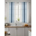 thumbnail image 4 of Minimalist Sheer Curtains 63 Inch Long 2 Panels, Grey-blue Gradient Gray Stripes Farm Light Filtering Rod Pocket Semi Sheer Curtains, Sheer Voile Drapes for Living Room Bedroom, 52"x63", 4 of 5