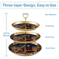 thumbnail image 3 of Christmas Retro Elegant Plastic Discs Iron Pillar Jewelry Display Stand with 21cm/24cm/27cm Plates - 32cm/12.5in Height, 3 of 6